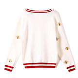 Preppy Bee Embroidered Cardigan