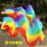 1Pair 100% Real Silk Dance Fan Gradient Stage Dance Silk Fans