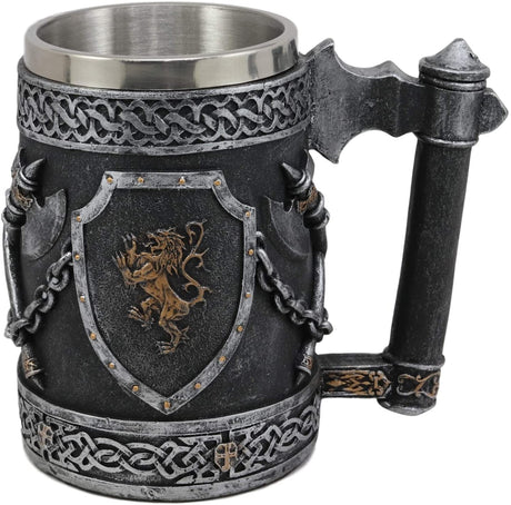 Ebros Large Medieval Coat Of Arms English Lion Heraldry Shields Tankard Beer Mug