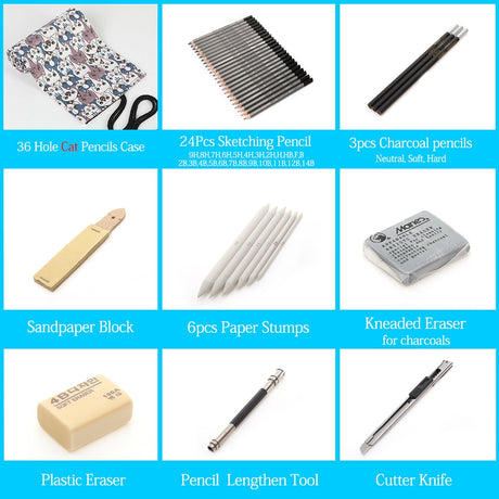 27/39pcs Professional Sketch Tool and Pencil Kits