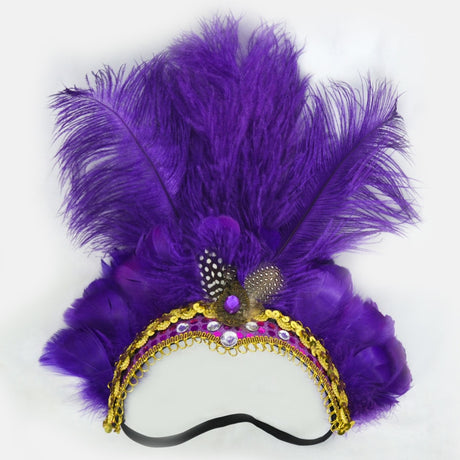 LED Light Carnival Feather Headband Mardi Gras Costume