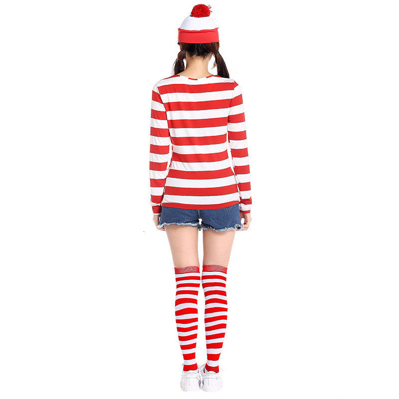 Where's Wally Costume Book Week Outfit Stripe Shirt Hat Glasses