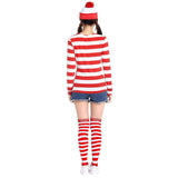 Where's Wally Costume Book Week Outfit Stripe Shirt Hat Glasses