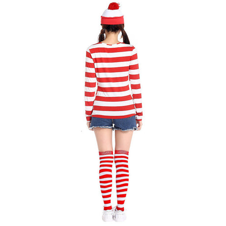 Where's Wally Costume Book Week Outfit Stripe Shirt Hat Glasses