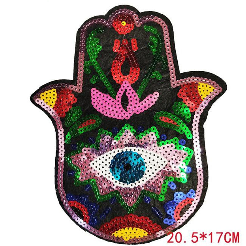 Evil Eye Iron On Sequin Patches