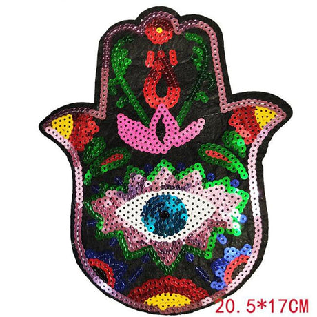 Evil Eye Iron On Sequin Patches