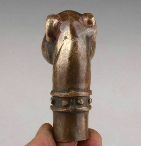 Bronze Dog Walking Stick Handle