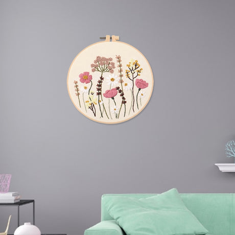 Meadow Flowers Embroidery Starter Kit With Pattern and Instructions and Hoop