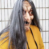 Scary Old Witch Mask Latex with Hair