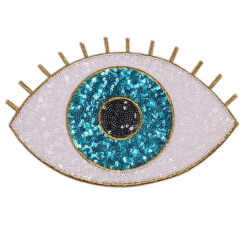 Evil Eye Iron On Sequin Patches