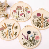 Meadow Flowers Embroidery Starter Kit With Pattern and Instructions and Hoop