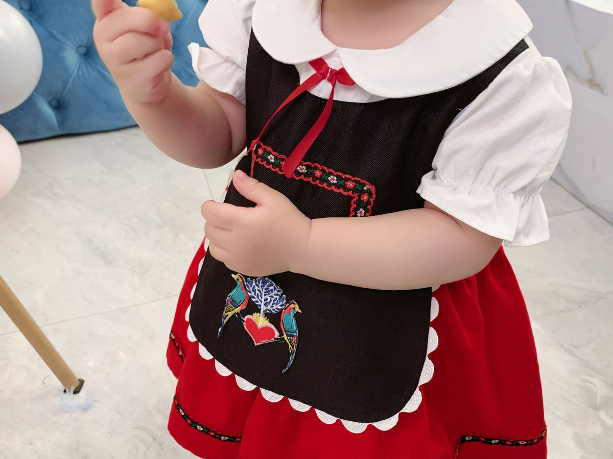 Baby Bavarian Dirndl Dress Children Oktoberfest Costumes German Baby Girl Heidi Costume