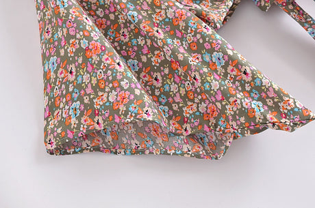 Boho Vintage Floral Print Short Kimono Wrap Tops