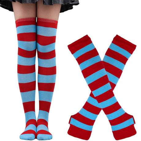 Sanderson Sisters Striped Cotton Socks and Fingerless Gloves Sets
