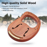 16-String Wooden Lyre Harp with Carry Bag, Tuning Wrench, Music Book