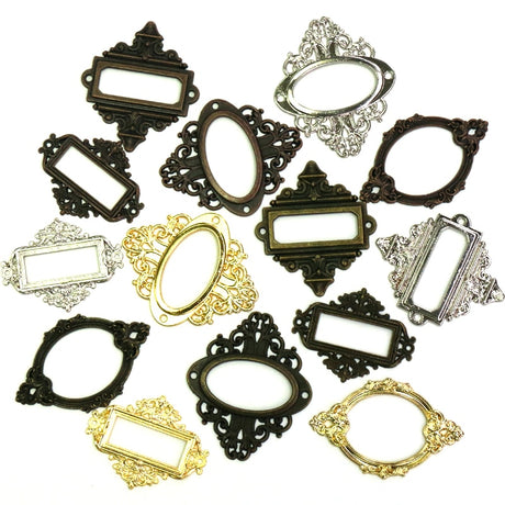 5pcs Antique Medicine Drawer Cabinet Label Frame Card Holders