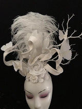 Ostrich Feather Show Girl Headdress Butterfly Tassel Fascinator