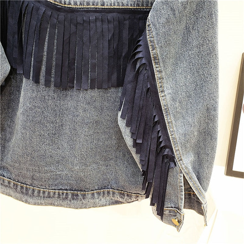Florence Embroidered Tassel Denim Jacket