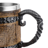 Medieval Wooden Beer Barrel Style Beer Mugs Double Wall Insulated