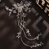 Pearl Crystal Flower Wedding Tassel Hair Combs