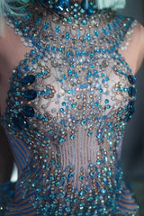 Miranda Blue Tassel Dress Performance Stage Wear