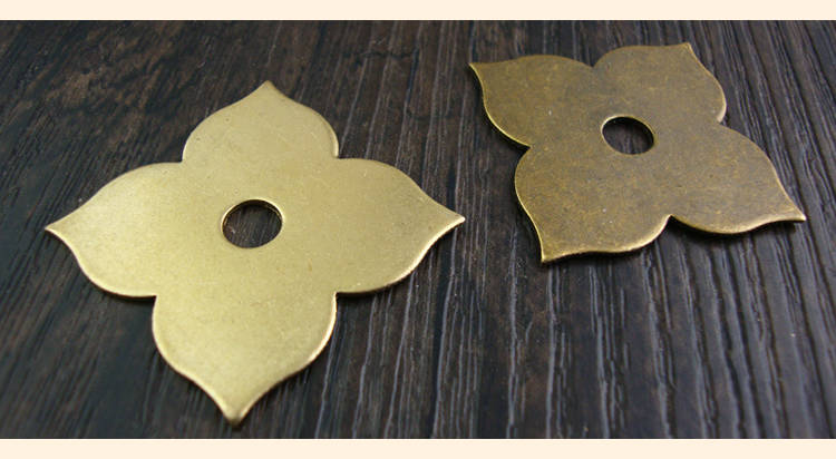 Brass Four Leaf Cabinet Drawer Pulls Hardware
