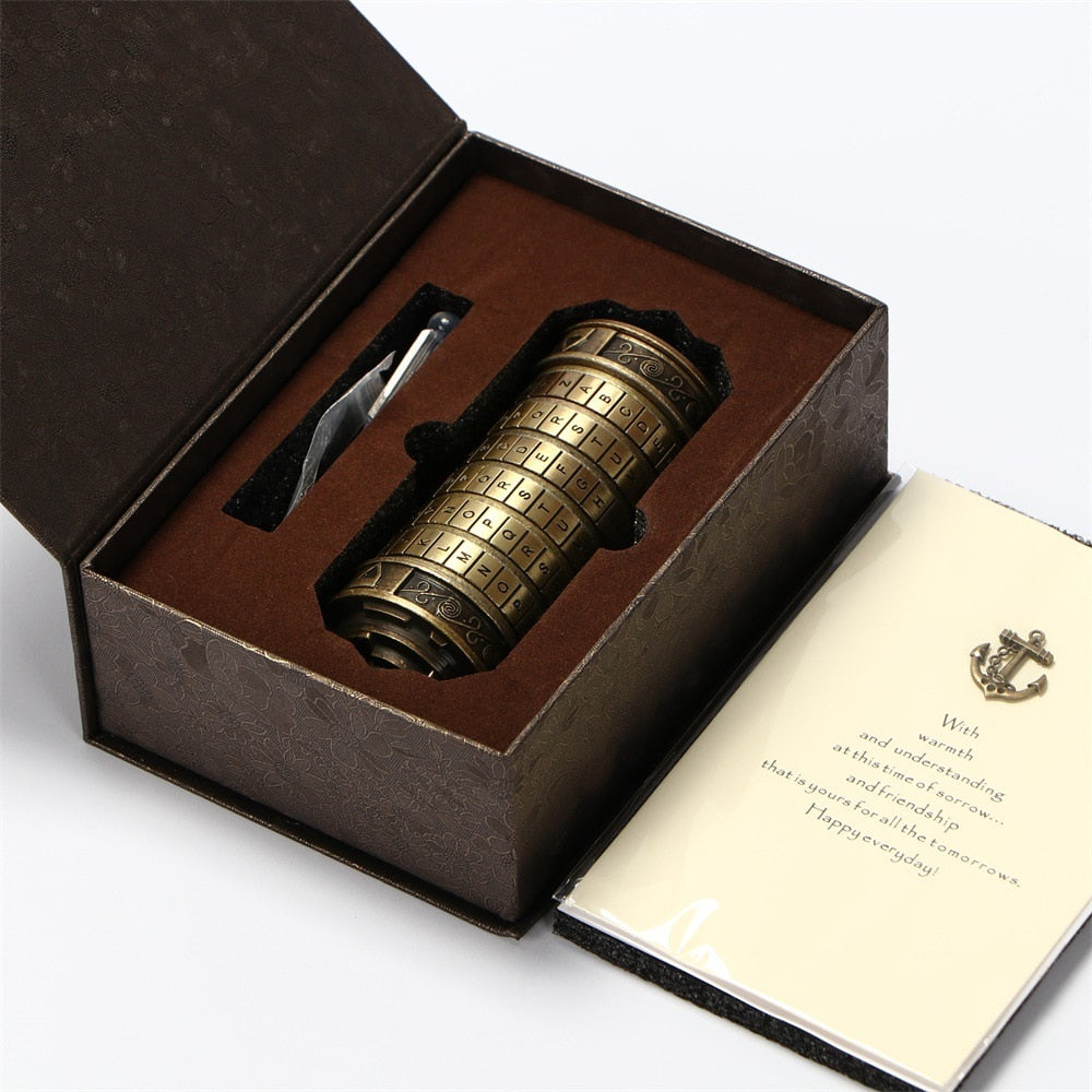 Leonardo da Vinci Code Bronze Metal Cryptex Locks Letter Password Chamber