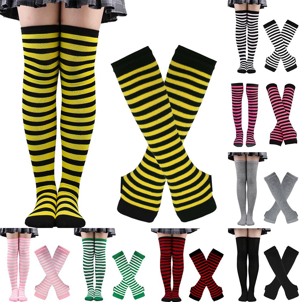 Sanderson Sisters Striped Cotton Socks and Fingerless Gloves Sets
