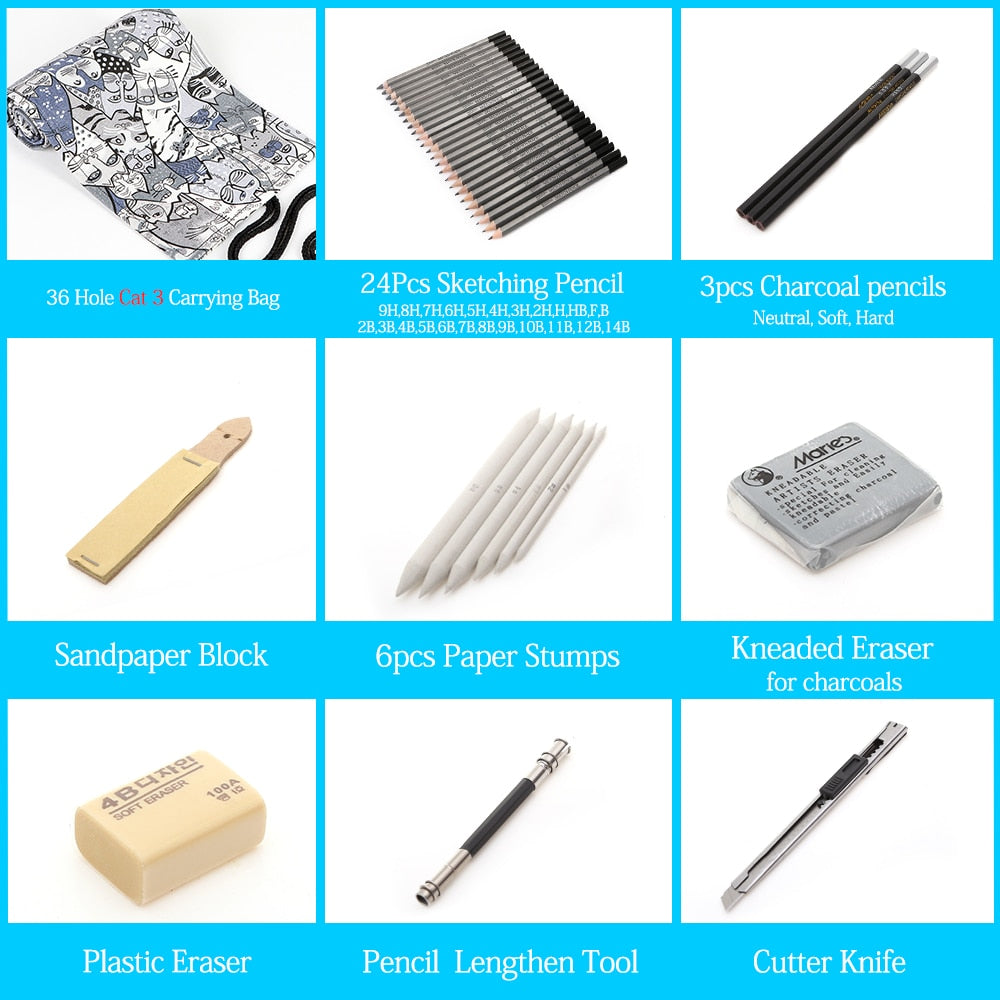 27/39pcs Professional Sketch Tool and Pencil Kits