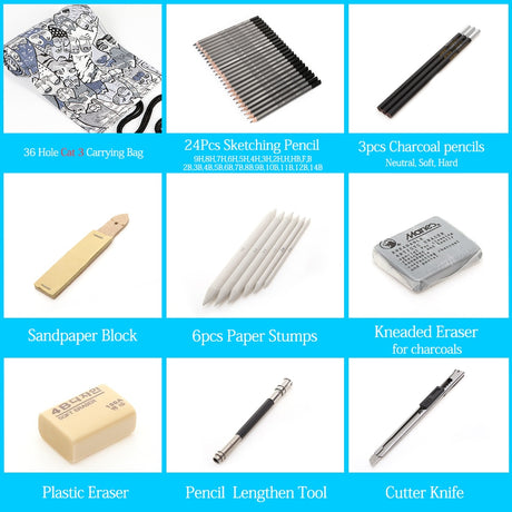 27/39pcs Professional Sketch Tool and Pencil Kits