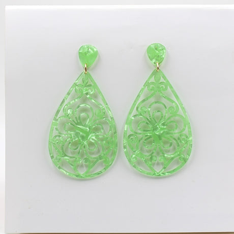 Brincos Flamencos Acetic Acid Plate Colourful Teardrop Earrings
