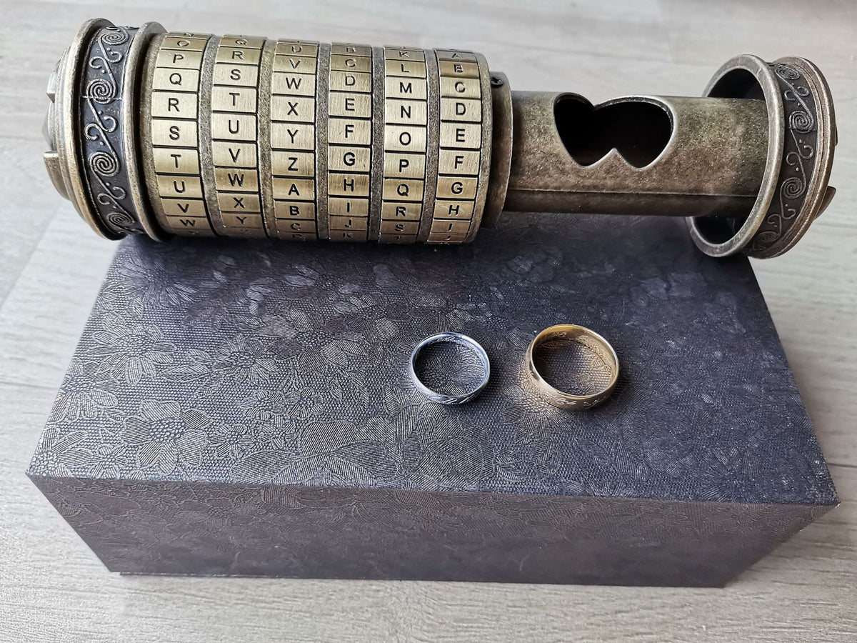 Leonardo da Vinci Code Bronze Metal Cryptex Locks Letter Password Chamber