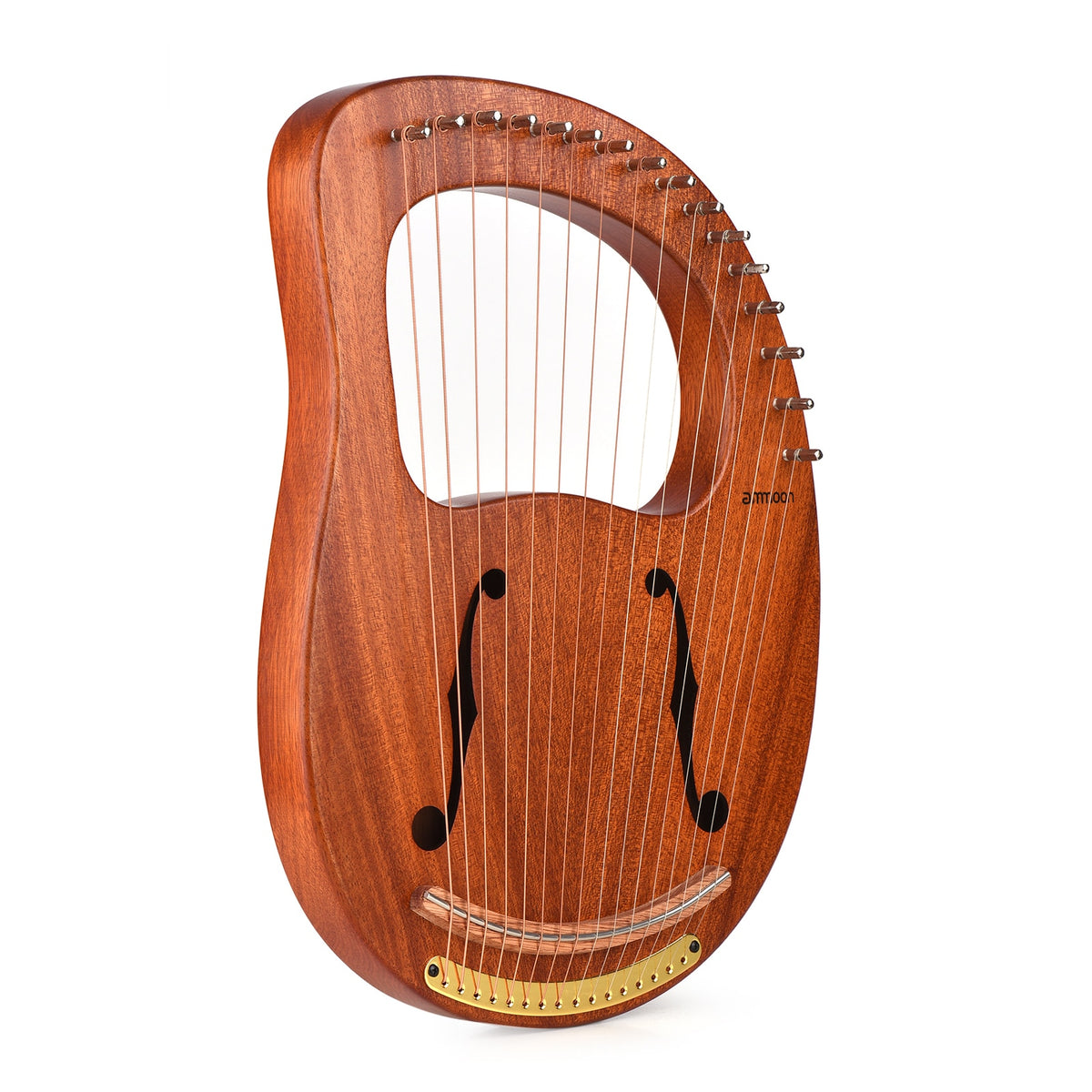 16-String Wooden Lyre Harp with Carry Bag, Tuning Wrench, Music Book