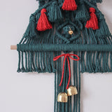 Macrame Boho Christmas Tree Wall Hanging Tassels Bells