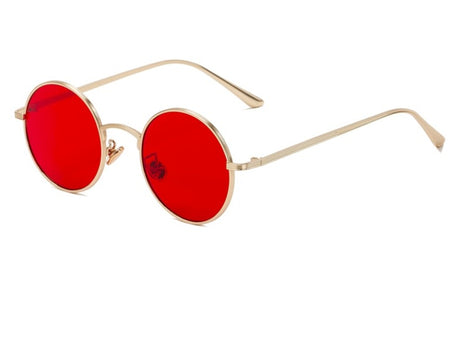 Retro Red Circle Punk Glasses