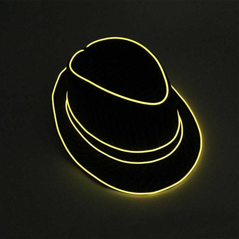 LED Light Up Jazz Hat and Ties Glow Neon Party Costumes