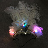 LED Light Carnival Feather Headband Mardi Gras Costume