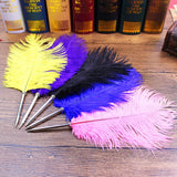 Ostrich Feather Quill Ballpoint Pen 11 Colours
