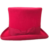 Tall Red Top Hat 18cm Wool Felt