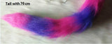 The Cheshire Cat Ears Plush Tail Pink Purple Cat Halloween Cosplay Props Furries Costume