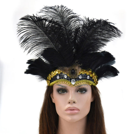 LED Light Carnival Feather Headband Mardi Gras Costume