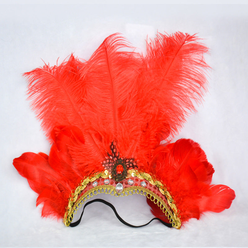 LED Light Carnival Feather Headband Mardi Gras Costume