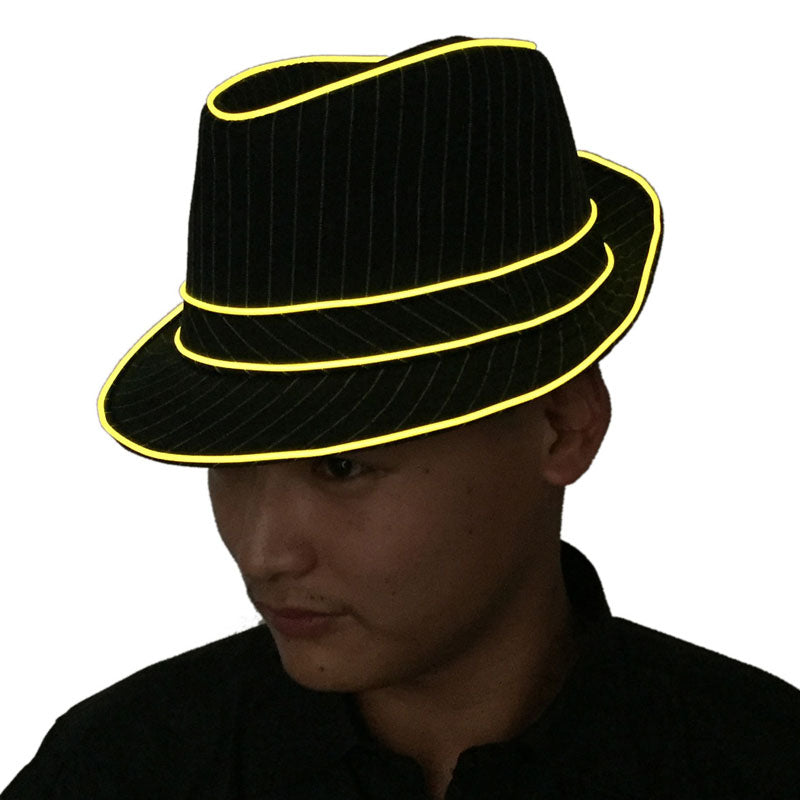 LED Light Up Jazz Hat and Ties Glow Neon Party Costumes