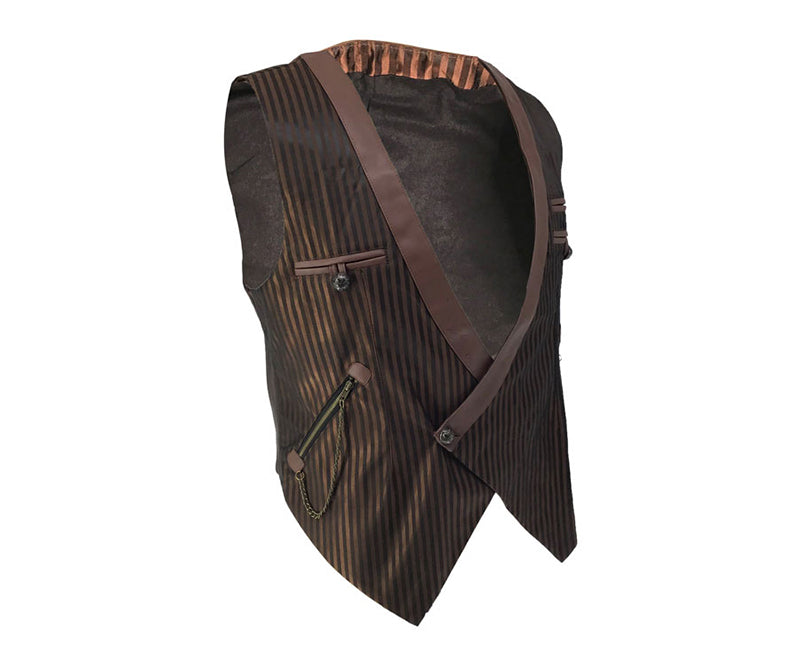 Steampunk Gothic  Victorian Vintage Vest Slim Fit Single Buttons Waistcoat