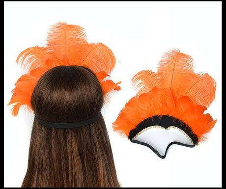 LED Light Carnival Feather Headband Mardi Gras Costume