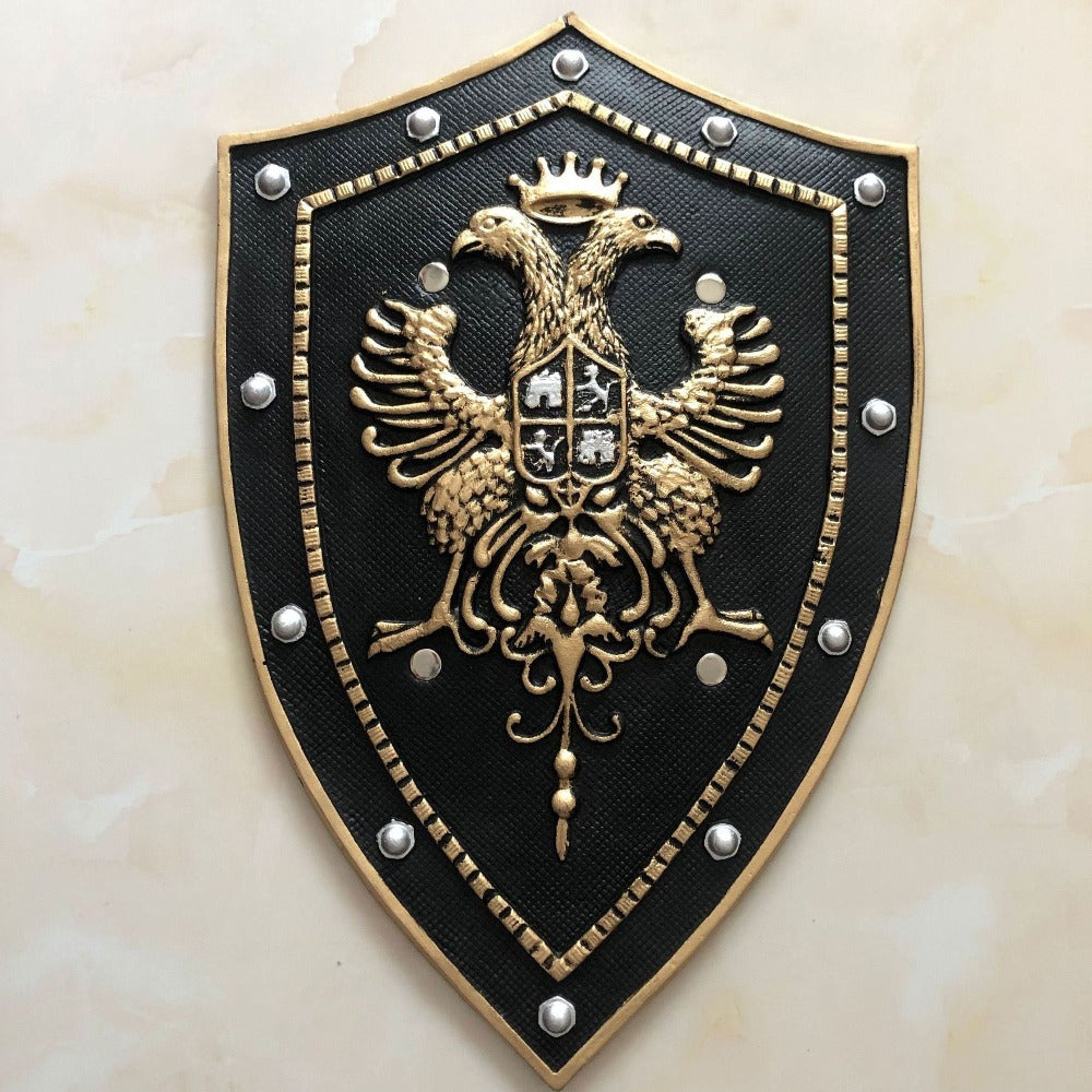 Royal Double Eagle Crown Knight Glory Shield PU Cosplay Prop