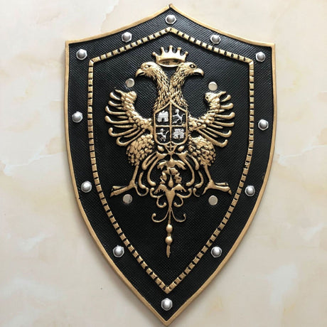 Royal Double Eagle Crown Knight Glory Shield PU Cosplay Prop