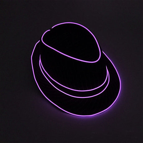 LED Light Up Jazz Hat and Ties Glow Neon Party Costumes