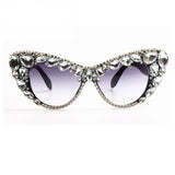 Oversized Bejeweled Cats Eye Sunglasses