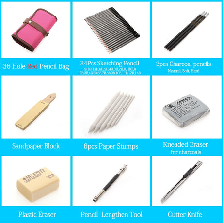 27/39pcs Professional Sketch Tool and Pencil Kits